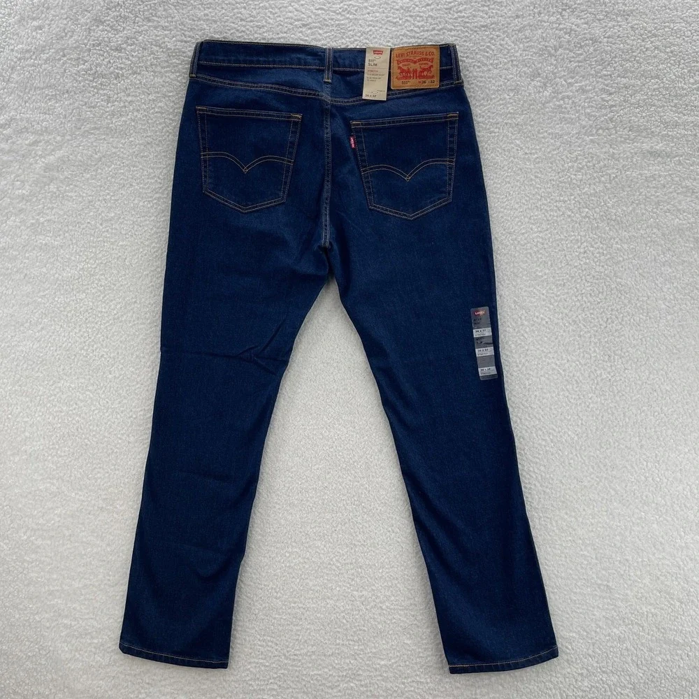 Levis 511 Jeans Mens 36x32 Blue Slim Fit Dark Wash Denim Grunge Skater Preppy